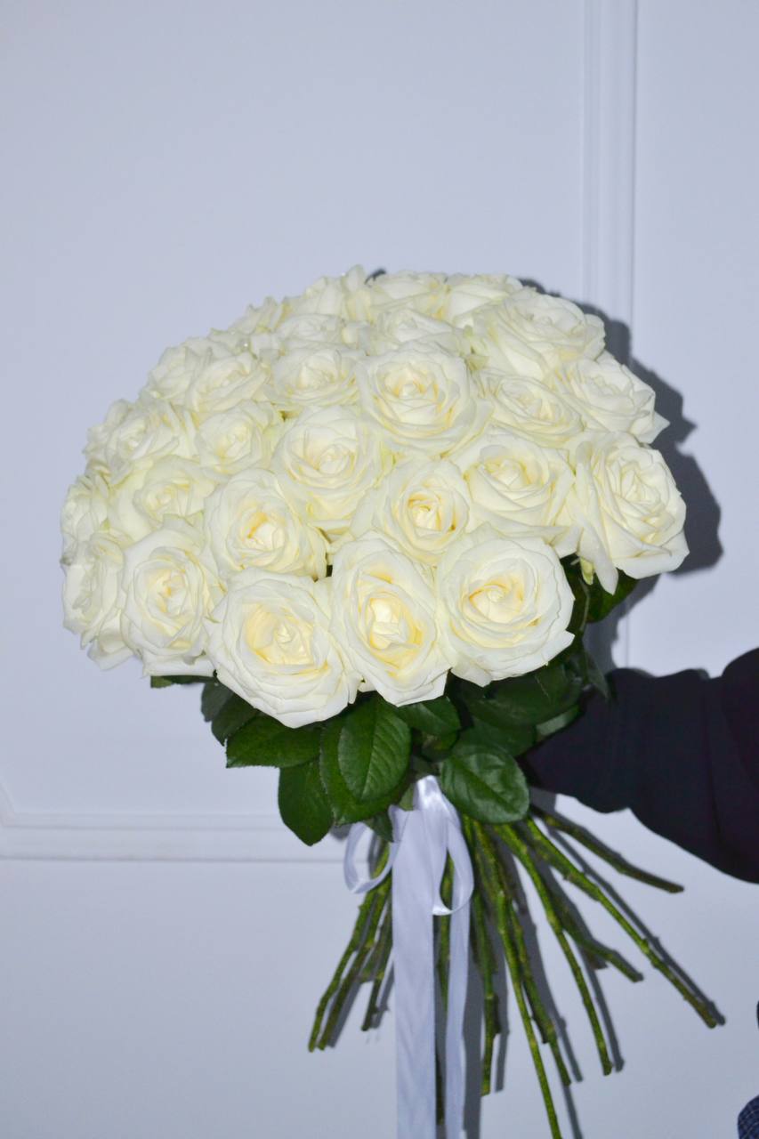 29 weiße Rosen